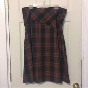 Brown plaid skirt retro vintage